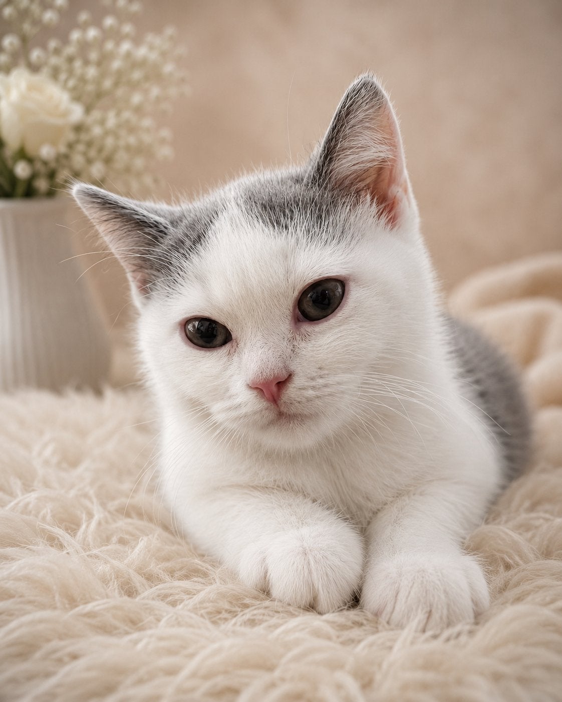 Brits Korthaar kitten kater Dior Jr. – Blue Bicolor, Kater, 0 tot 2 jaar
