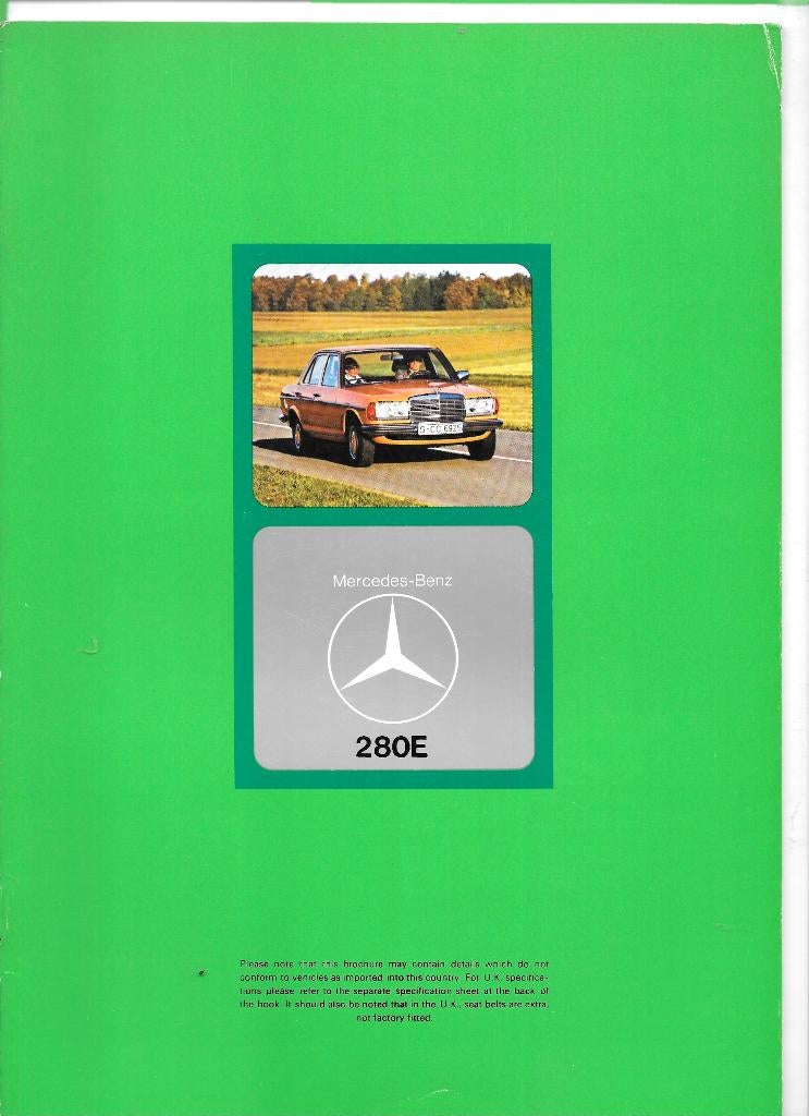MERCEDES 280E,  1975, Ophalen of Verzenden, Zo goed als nieuw, Mercedes