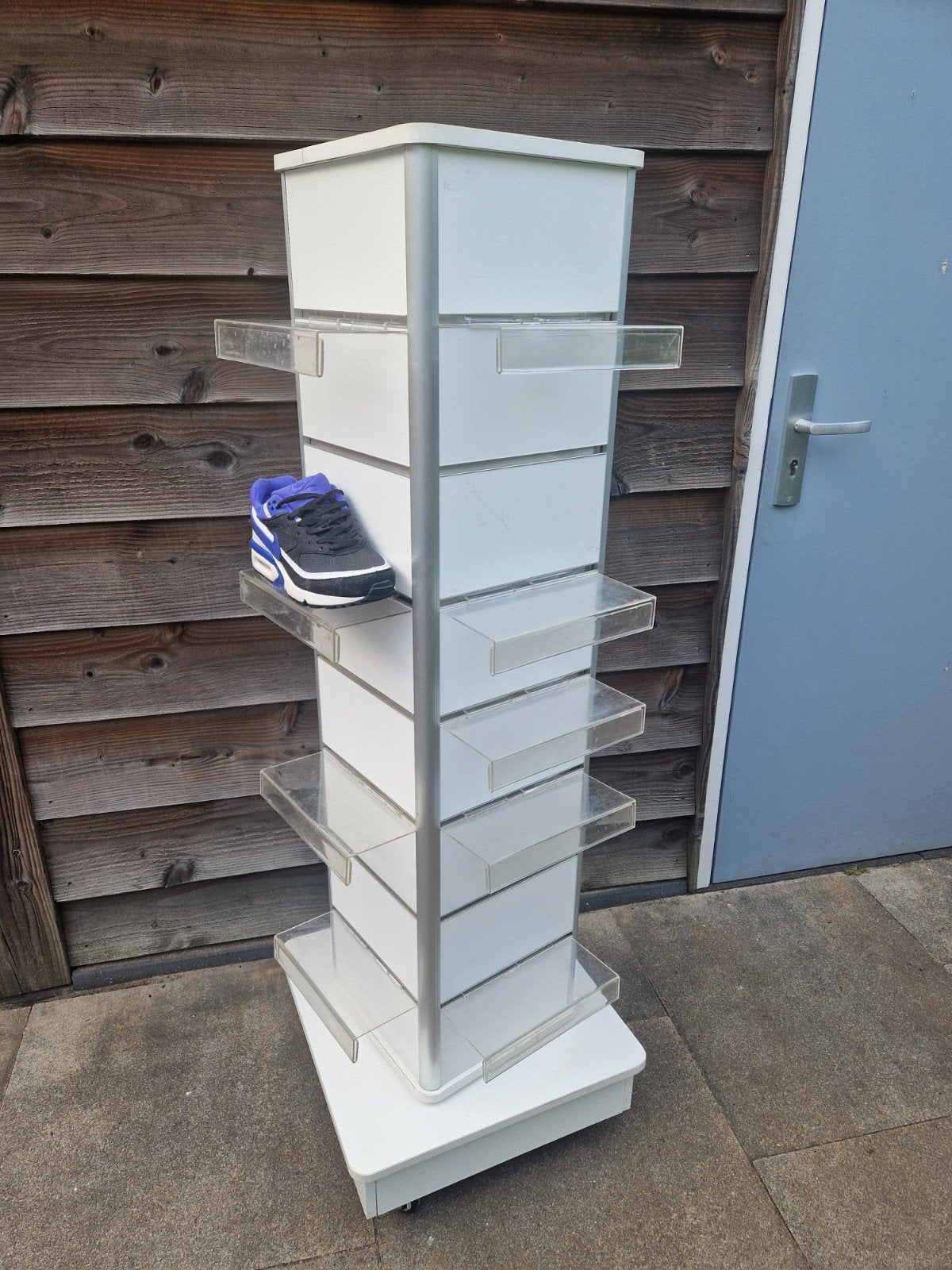 Winkelstelling Lamellentoren 4 zijdig wit 140cm, Ophalen
