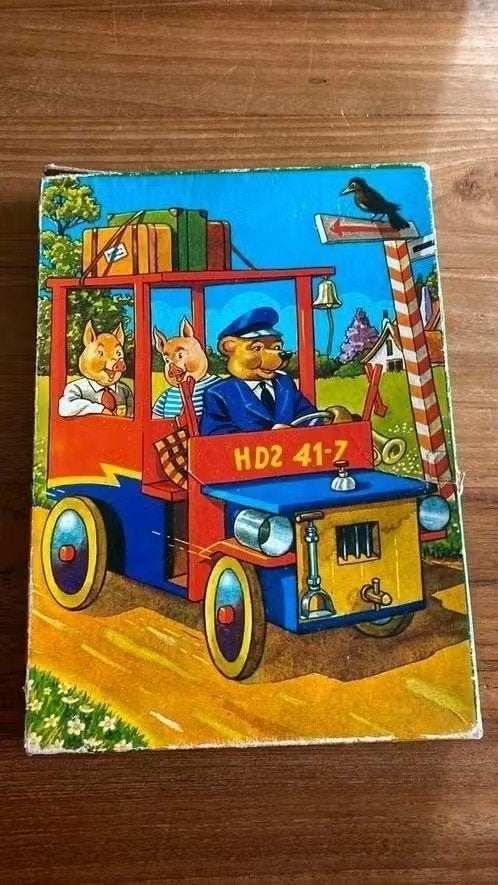 Tom Tas - Houten kinderpuzzel ( vintage), Ophalen of Verzenden, 10 tot 50 stukjes, Gebruikt