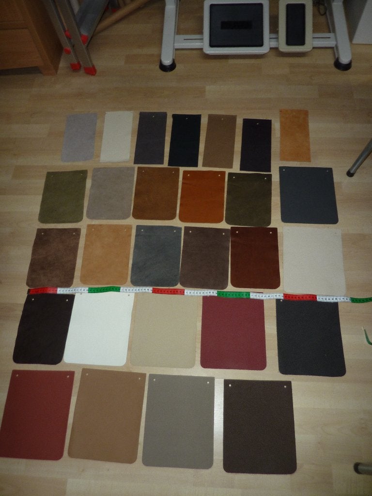 28 stalen soepel echt leer rundleer, Hobby en Vrije tijd, Stoffen en Lappen, Verzenden, Leer of Kunstleer, Nieuw, 30 tot 120 cm