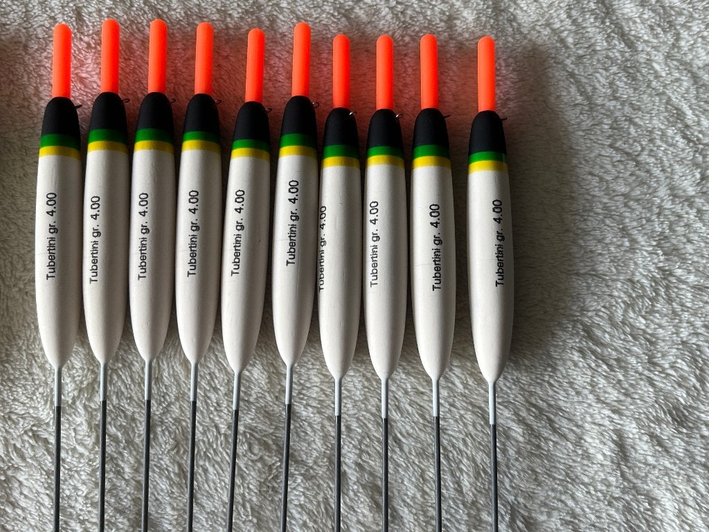 adv 921 / NIEUW serie 20 dobbers TUBERTINI, Ophalen of Verzenden, Nieuw, Dobber of Lood