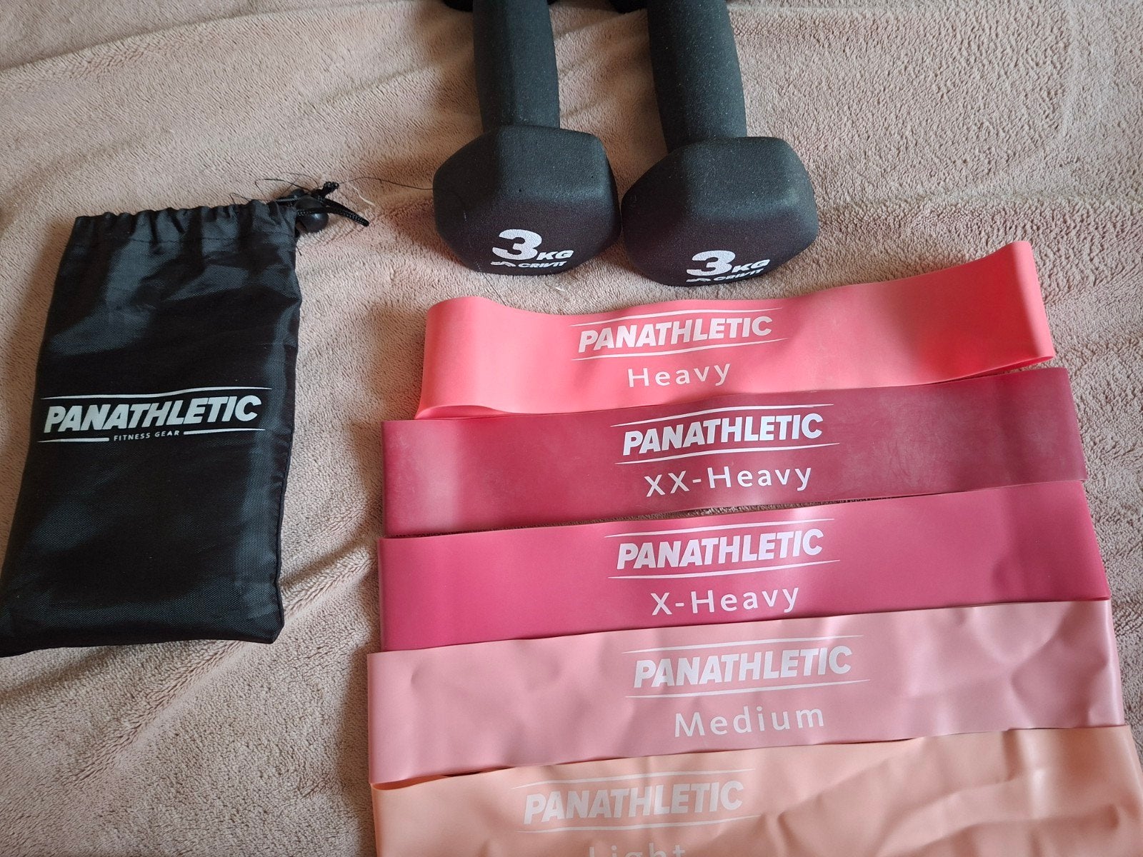 Dumbbells 3kg & Weerstandsbanden Set, Sport en Fitness, Fitnessmaterialen, Ophalen, Zo goed als nieuw, Benen, Dumbbell