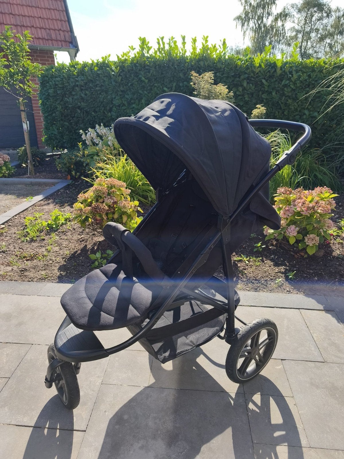 Zwarte kinderwagen, top staat, Kinderen en Baby's, Kinderwagens en Combinaties, Ophalen, Gebruikt, Kinderwagen, Overige merken