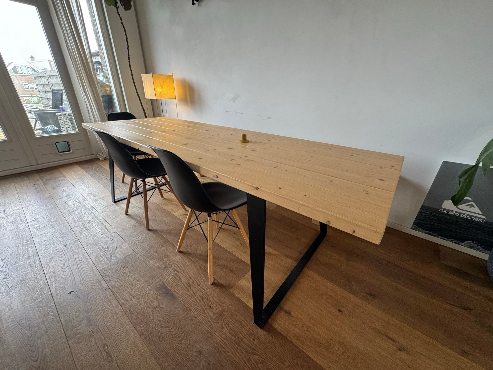 Custom Tafel & Bankstel met 4 Eames Replica Stoelen, Ophalen, Gebruikt, 200 cm of meer, 50 tot 100 cm