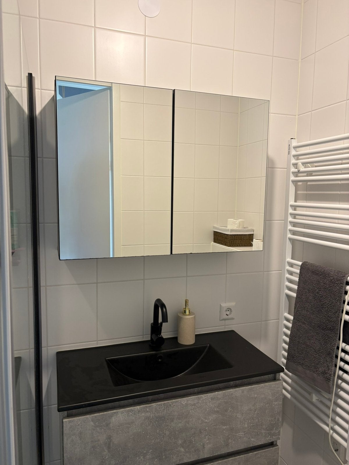 Mooie badkamer spiegelkast te koop, Ophalen, Spiegelkast, 50 tot 100 cm, Zo goed als nieuw