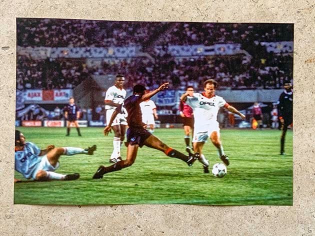 Org kleurenfoto 30x20cm Patrick Kluivert scoort 1-0 24-05-95, Verzenden, Nieuw, Ajax, Poster, Plaatje of Sticker