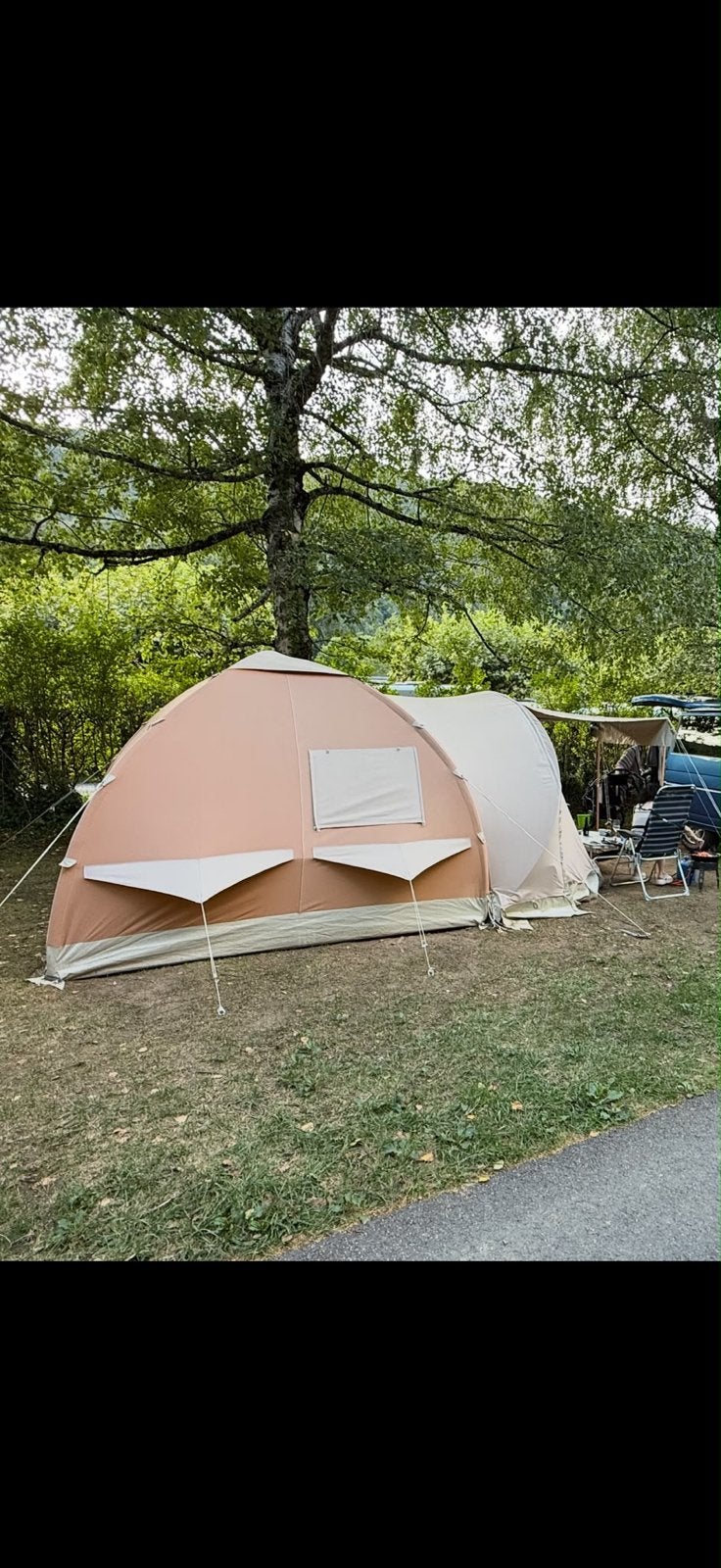 Karsten tent met luchtbuizen - 3x3m, compleet, Ophalen, Zo goed als nieuw, Tot en met 3