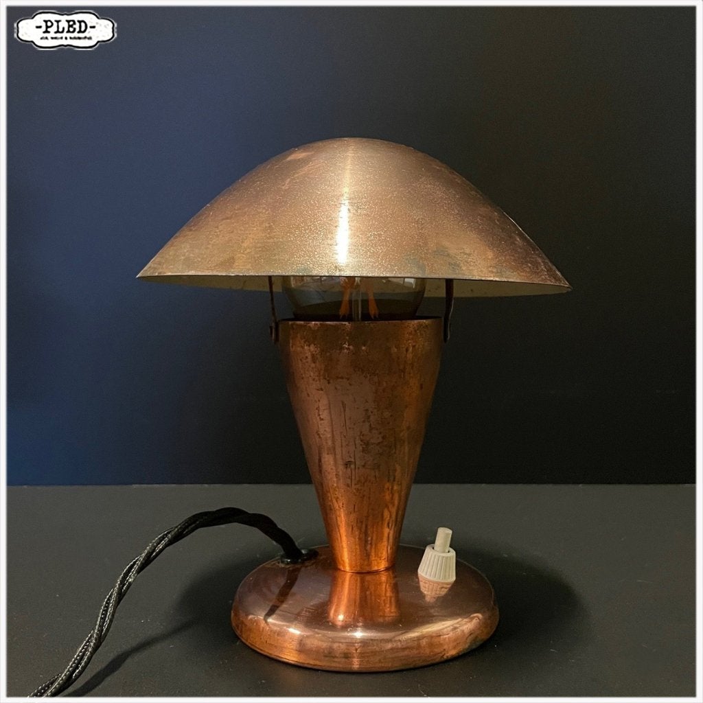 Oud koperen 'mushroom lampje' van Josef Hurka voor Napako, Ophalen of Verzenden