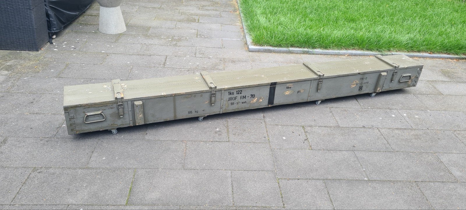 Leger kist - Militair - Ook als plantenbak te gebruiken, Ophalen, Rechthoekig, Hout