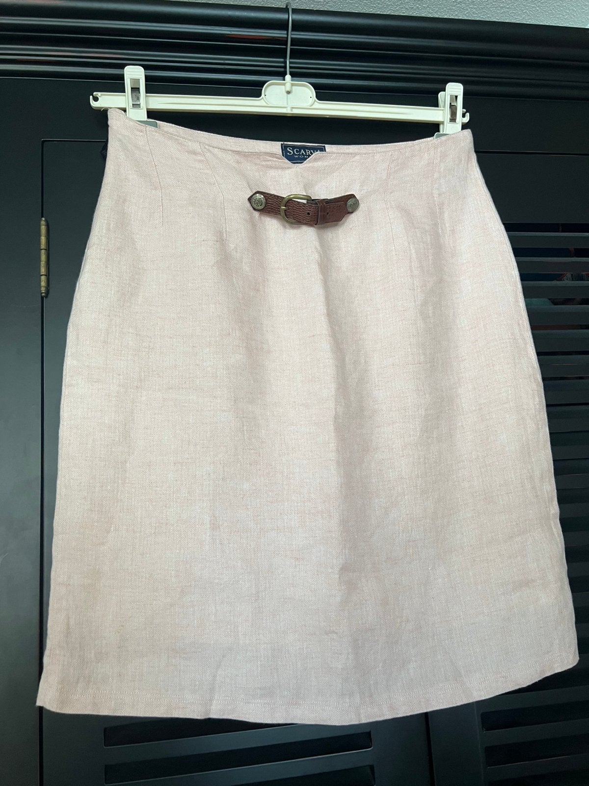 Scarva Woman mooi roze linnen rokje/ maat 42, Kleding | Dames, Verzenden, Maat 42/44 (L), Zo goed als nieuw, Knielengte