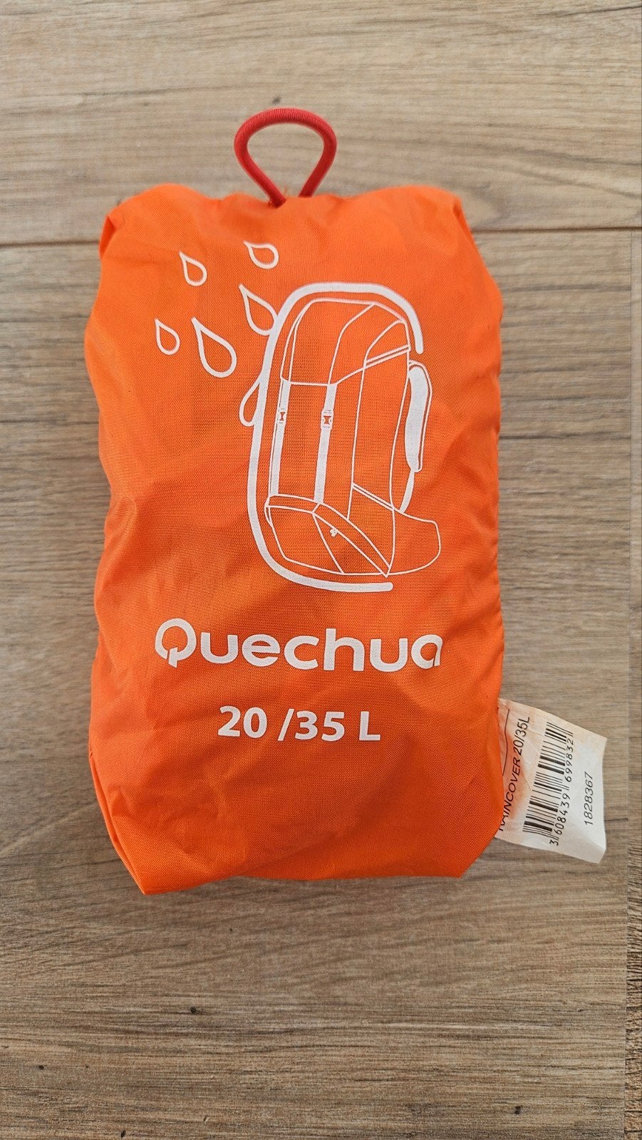 Quechua Regenhoes Rugzak 20-35L Oranje, Sport en Fitness, Bergsport en Wandelen, Ophalen of Verzenden, Zo goed als nieuw, Rugzak
