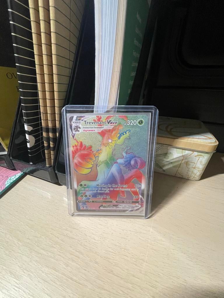Pokémon Trevenant VMAX Rainbow Rare, Ophalen of Verzenden, Zo goed als nieuw, Losse kaart, Foil