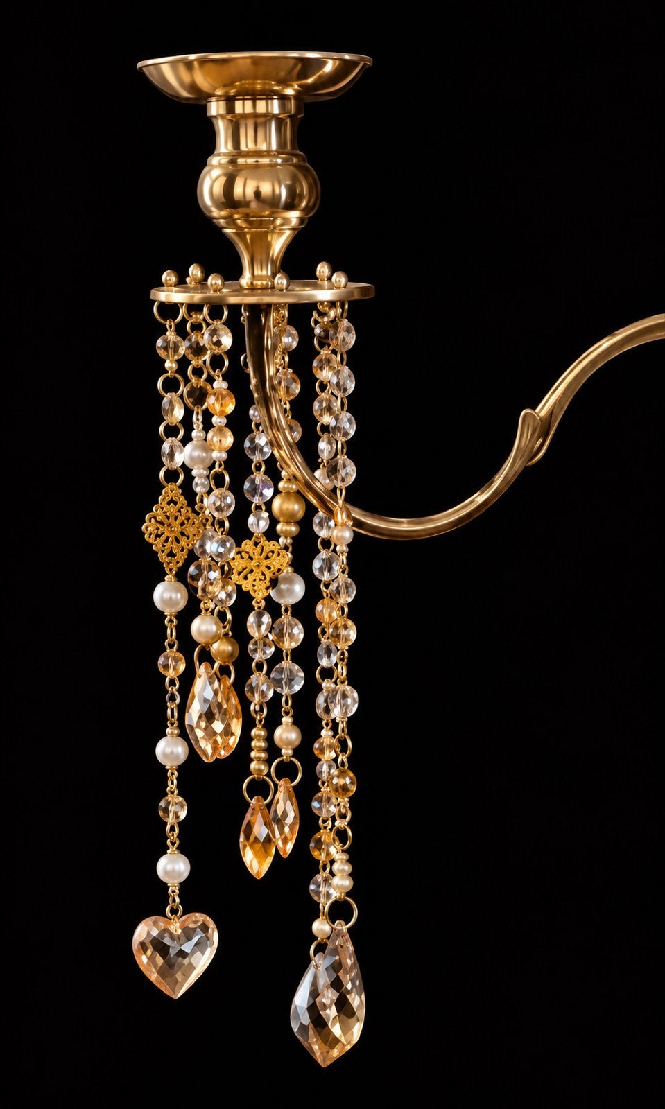 Exclusieve vloerkandelaar 140cm. Unieke kandelaar goud VdlM, Huis en Inrichting, Ophalen, Nieuw, Glas, Kandelaar