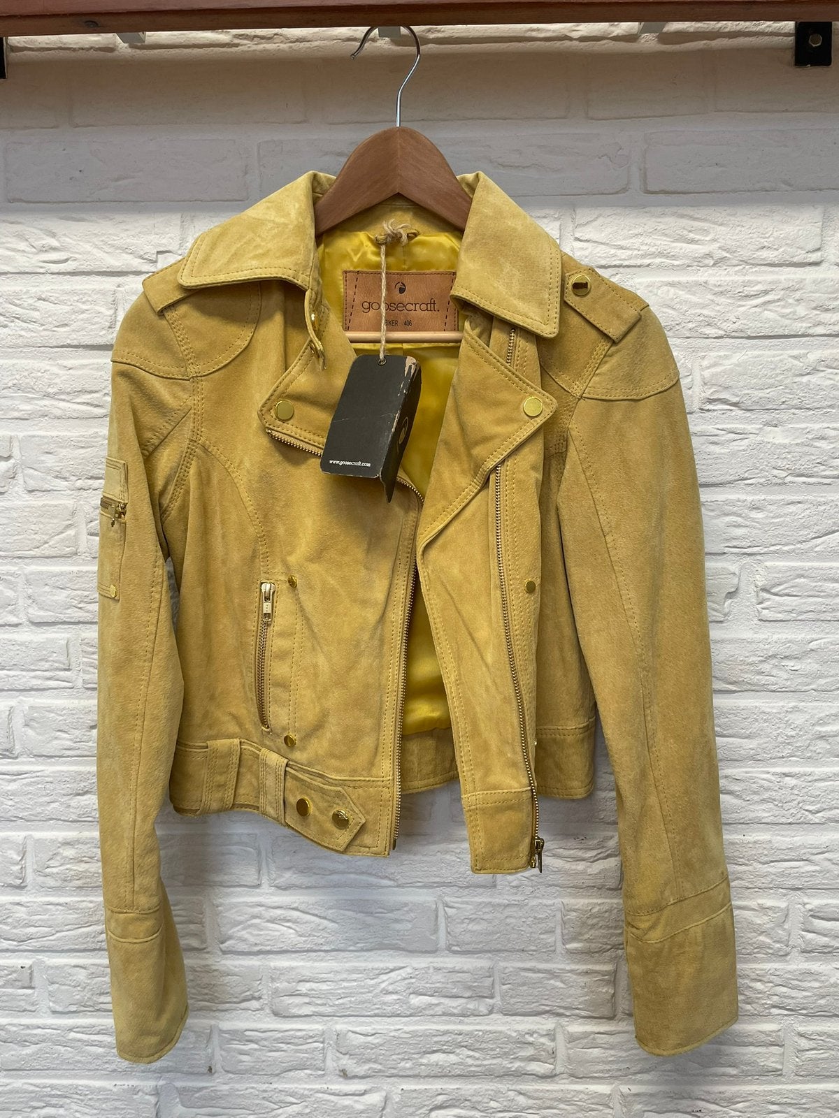 Leren jasje van goosecraft maat m, Kleding | Dames, Ophalen of Verzenden, Zo goed als nieuw, Maat 38/40 (M), Overige kleuren
