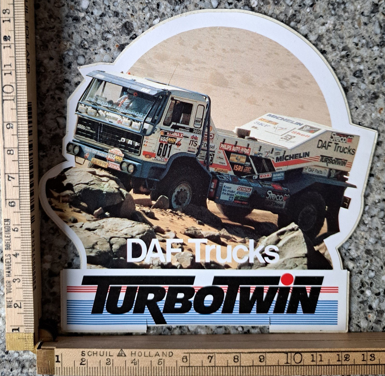 vintage sticker DAF Trucks Turbotwin autosport merk logo, Ophalen of Verzenden, Zo goed als nieuw, Auto of Motor