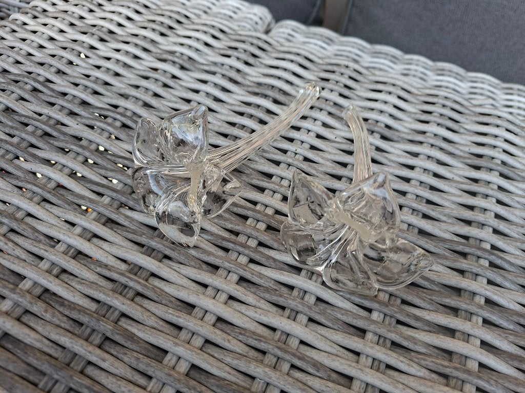 2 glazen kelk bloemen, Ophalen of Verzenden