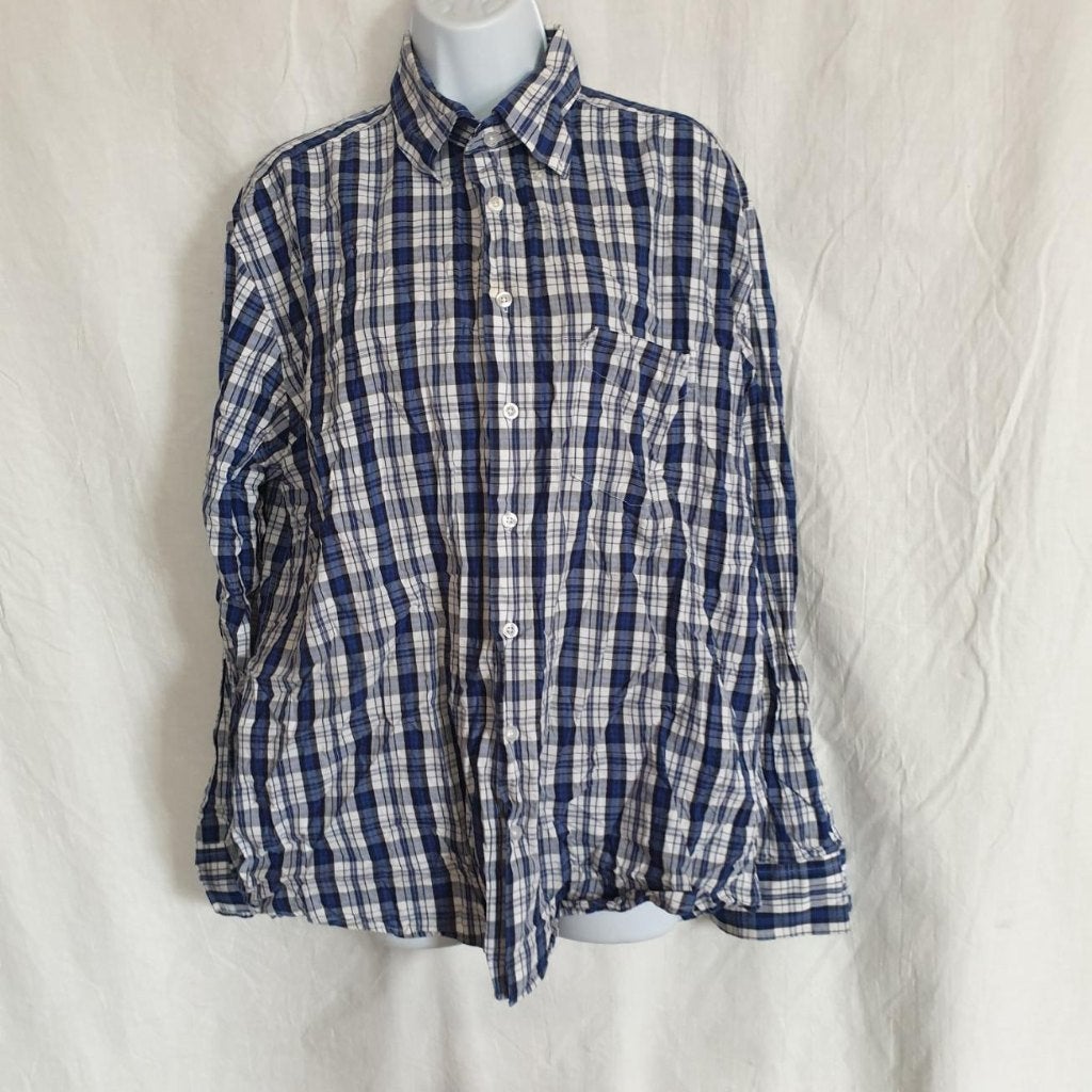 Net geruit overhemd, blauw met wit mt L (41/42) John Cabot, Kleding | Heren, Blauw, ., Ophalen of Verzenden, Zo goed als nieuw