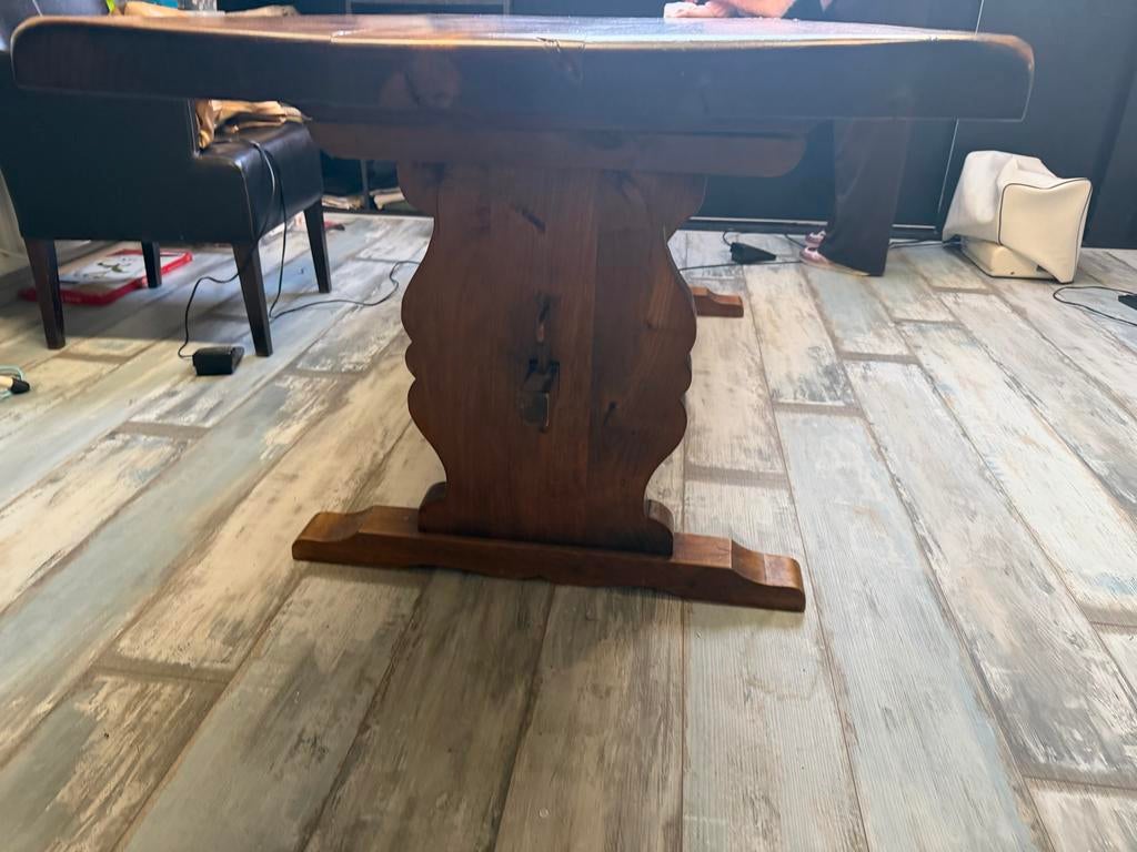 Massieve Kastanjehouten Eettafel - 200x80 cm, Ophalen, Gebruikt, 50 tot 100 cm, 150 tot 200 cm