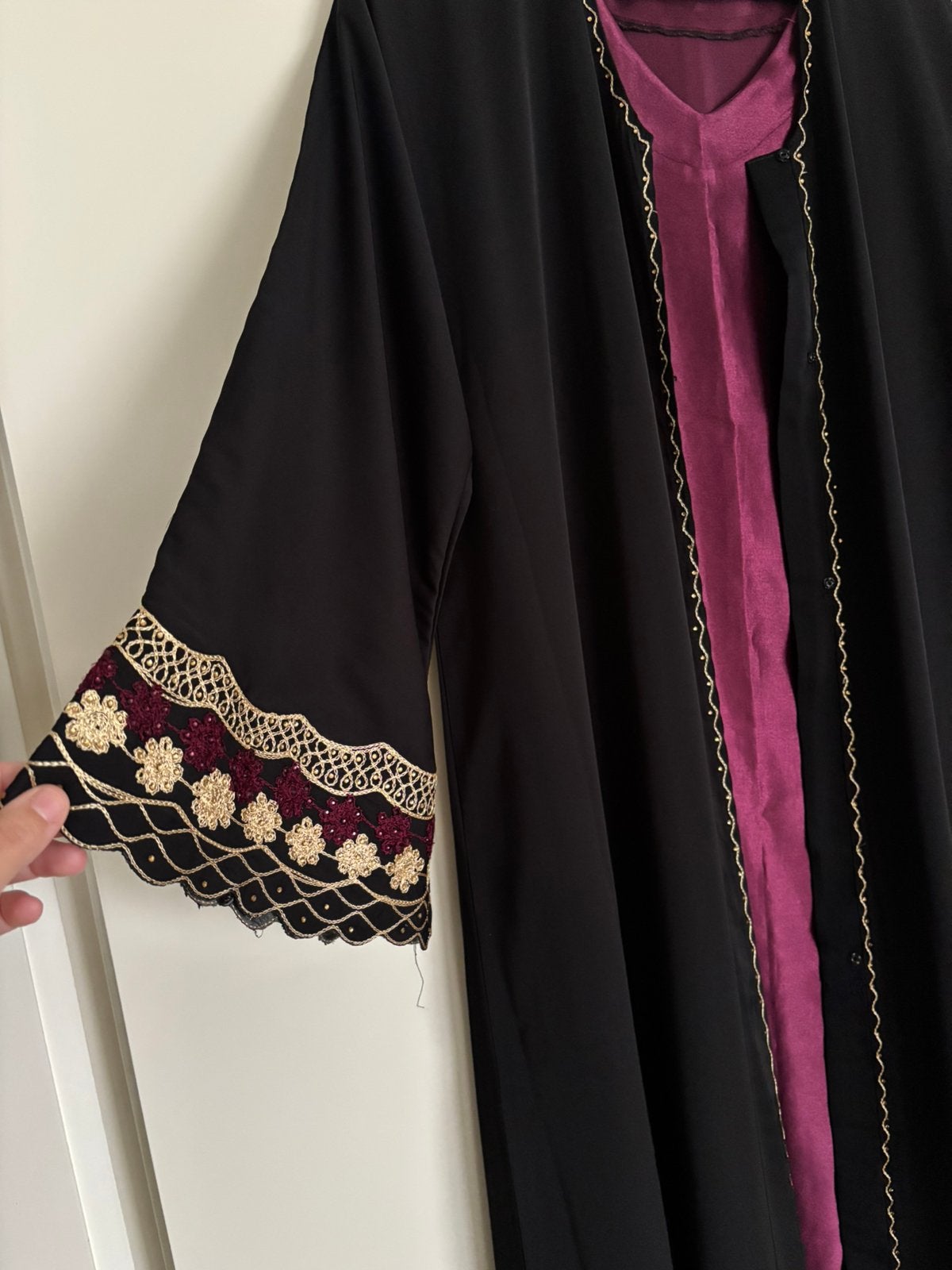 Dubai abaya, Maat 38/40 (M), Overige typen, Zwart, Ophalen of Verzenden