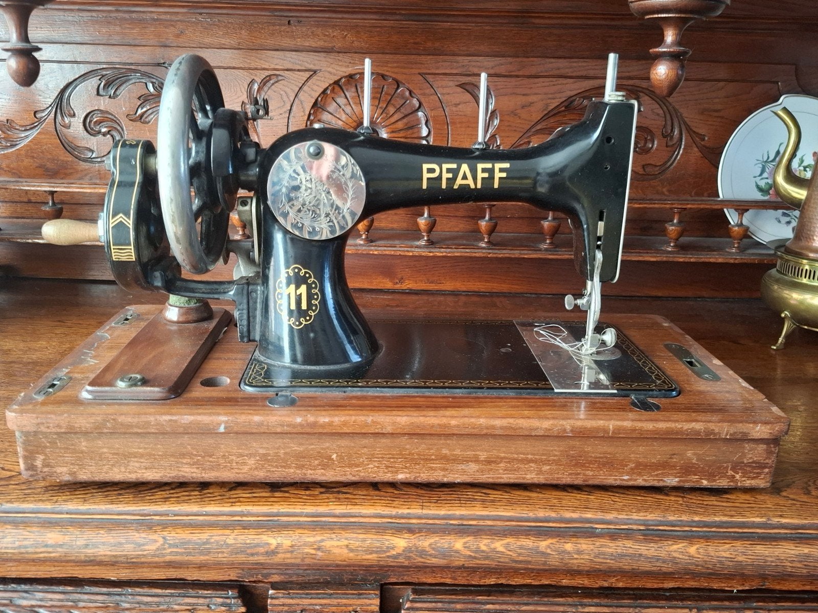 Antiek pfaff naaimachine met de originele doos, Ophalen of Verzenden