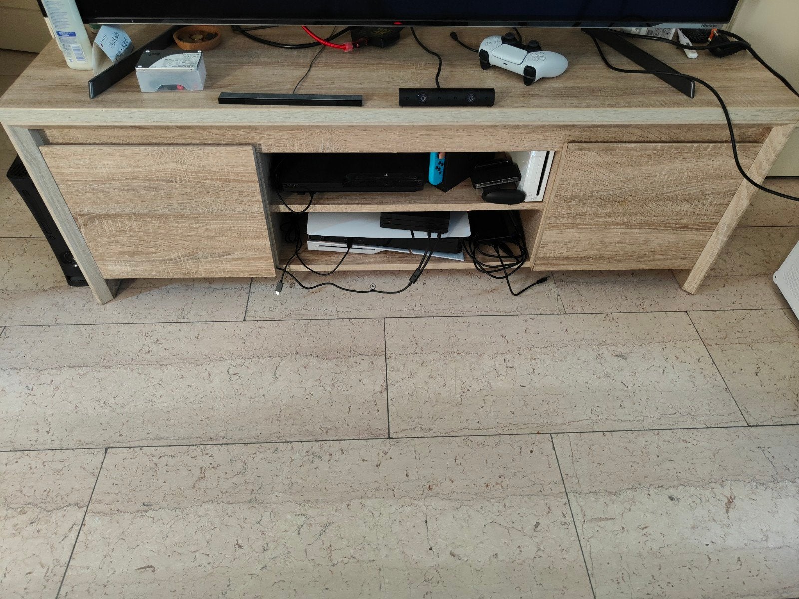 TV-meubel / Dressoir met opbergruimte - Licht hout, Huis en Inrichting, Kasten | Televisiemeubels, Ophalen, Gebruikt, 100 tot 150 cm