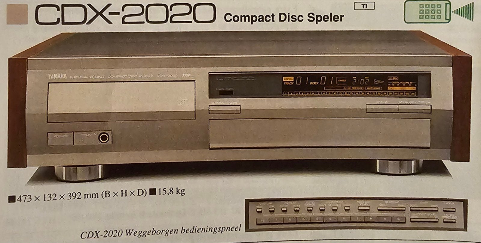 Yamaha CDX-2020 jaren 80 vlaggenschip,geserviced, garantie, Audio, Tv en Foto, Cd-spelers, Overige merken, Refurbished, Ophalen of Verzenden