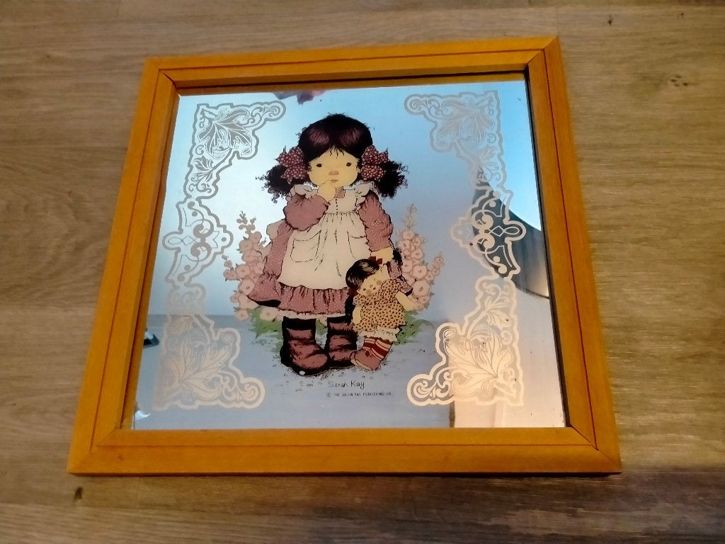 Sarah Kay Holly Hobbie pop poppen vintage spiegel glas, Ophalen of Verzenden, Overige figuren, Gebruikt, Overige typen