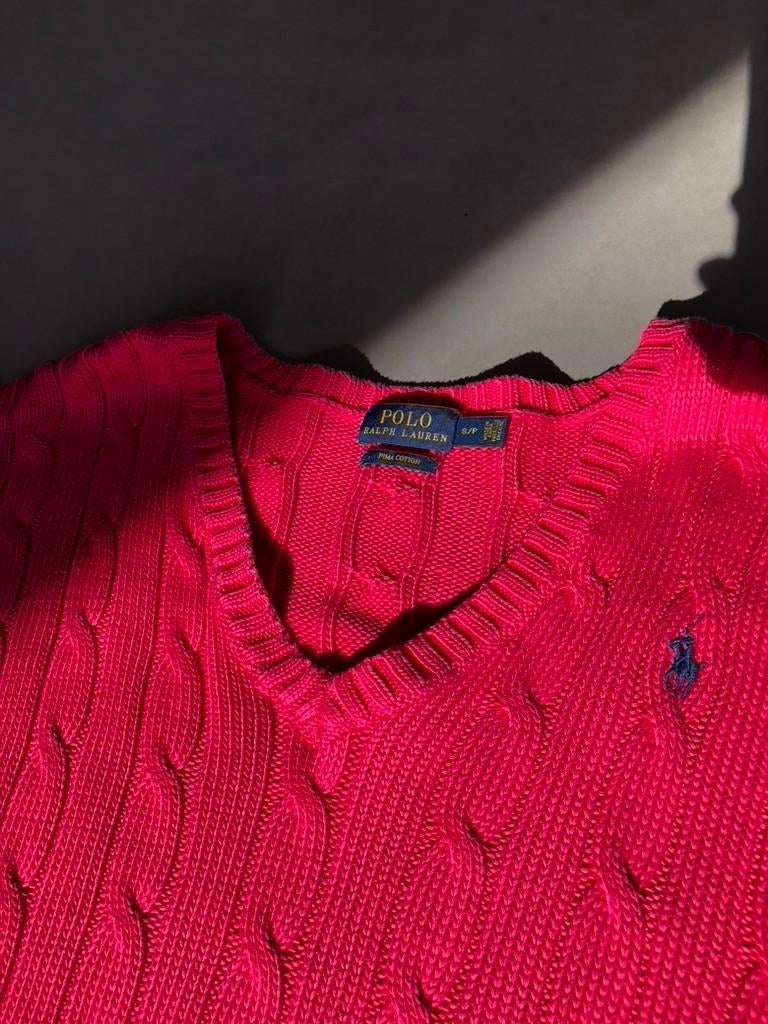 Fuchsia roze Ralph Lauren trui, maat S = M/L, Verzenden, Maat 42/44 (L), Zo goed als nieuw, Ralph Lauren
