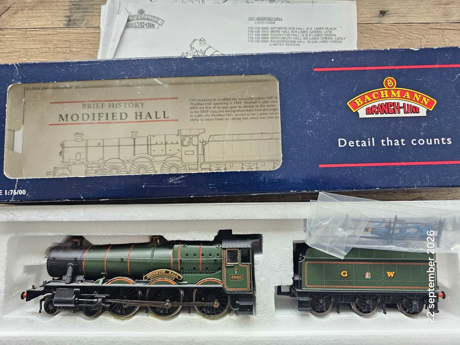 Bachmann Stoomlocomotief HO - "Souderton Hall" 6982, Hobby en Vrije tijd, Bachmann, Ophalen of Verzenden, Zo goed als nieuw, Analoog