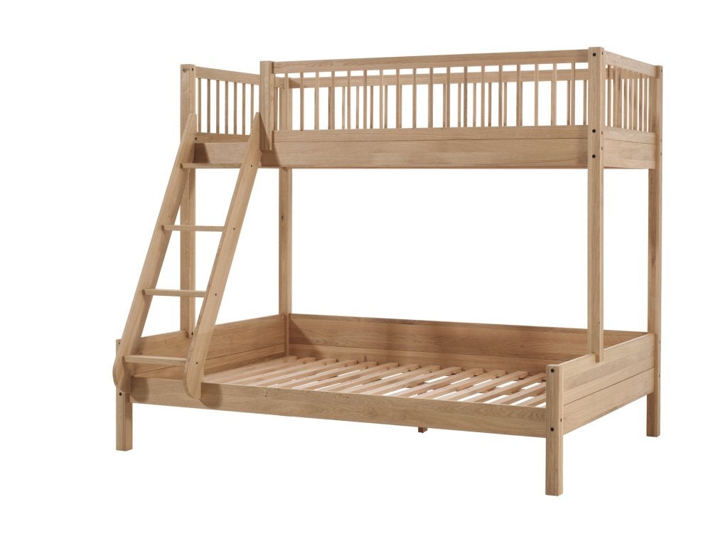 Forrest Oak 3-persoons stapelbed - 90x200 / 140x200 - Massie, Huis en Inrichting, Niet ingevuld, Niet ingevuld, Niet ingevuld
