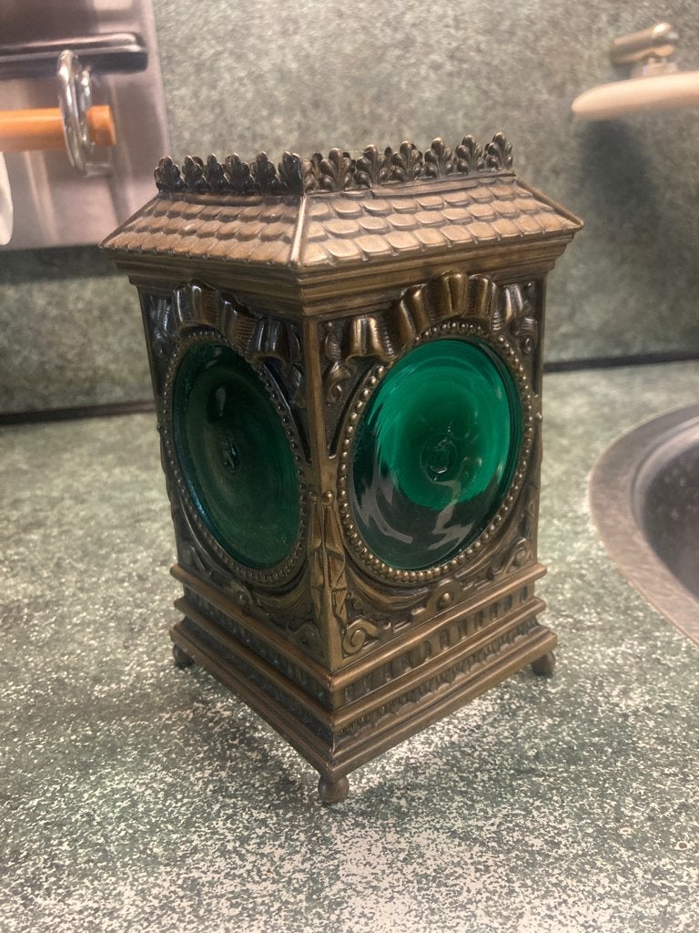 Antieke lantaarn met gegoten glas, 18e eeuws, Antiek en Kunst, Ophalen of Verzenden