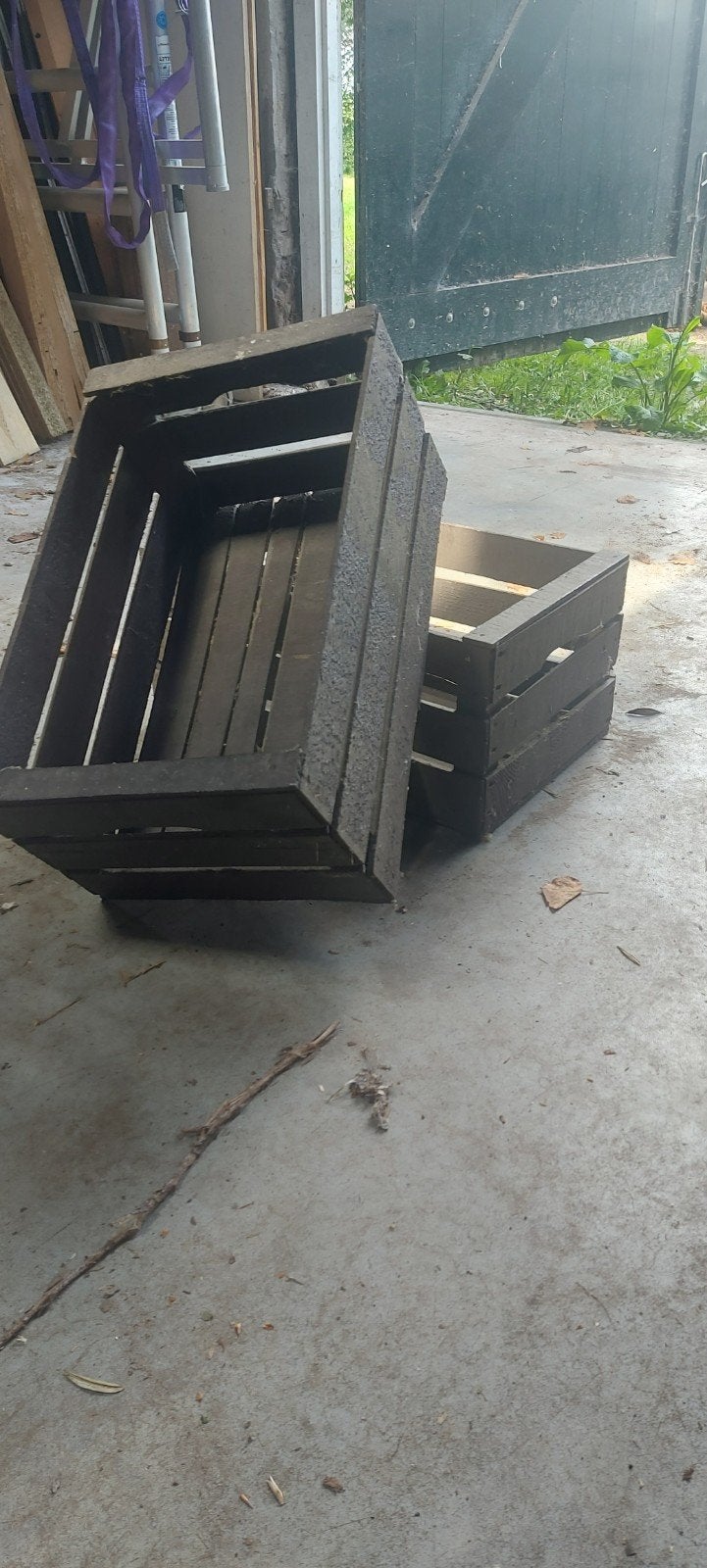 2 houten kratjes, Huis en Inrichting, Woonaccessoires | Kisten, Ophalen, Gebruikt, Minder dan 50 cm, Minder dan 50 cm