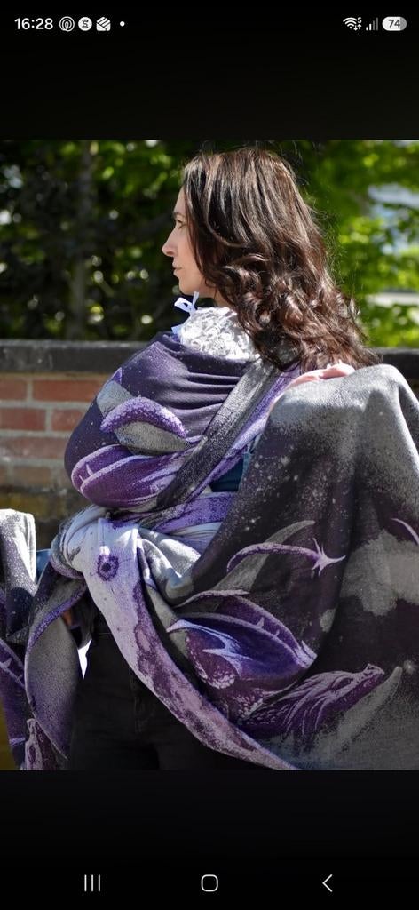 Yaro Draagdoek Moonkeeper Trinity Violet Silver Glam Maat 7, Kinderen en Baby's, Babydragers en Draagdoeken, Overige merken, Draagdoek