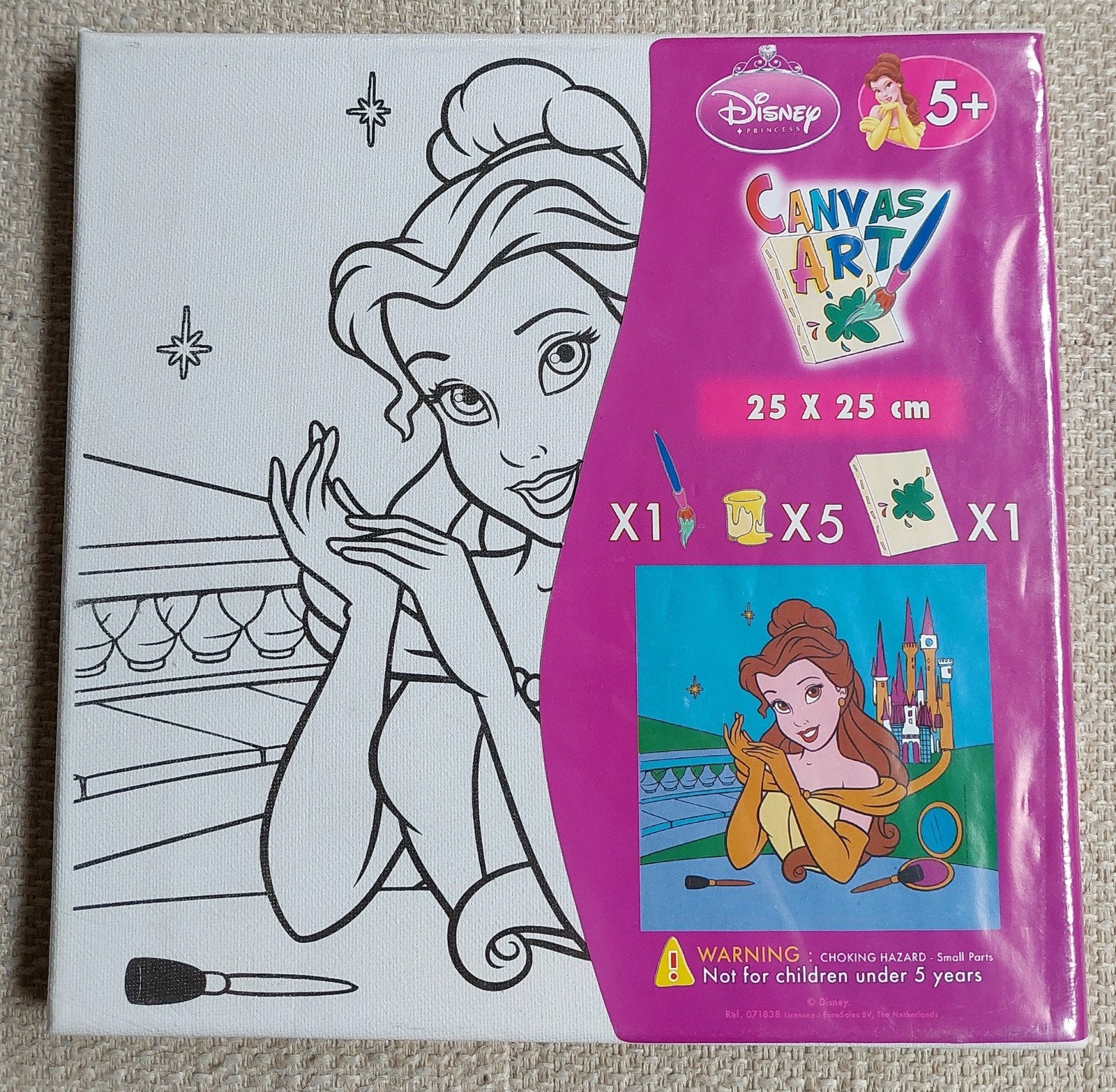 Knutselset Canvas Art Disney, prinsessen inclusief verf., Film en tv, Textiel, Nieuw, Meerkleurig