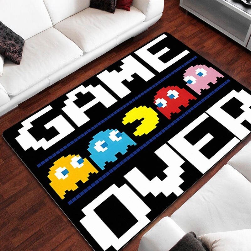 Game Over Gaming Vloerkleed / 3D Kleed Mat Gamer Retro Game, 100 tot 150 cm, Verzenden, Zwart, Nieuw