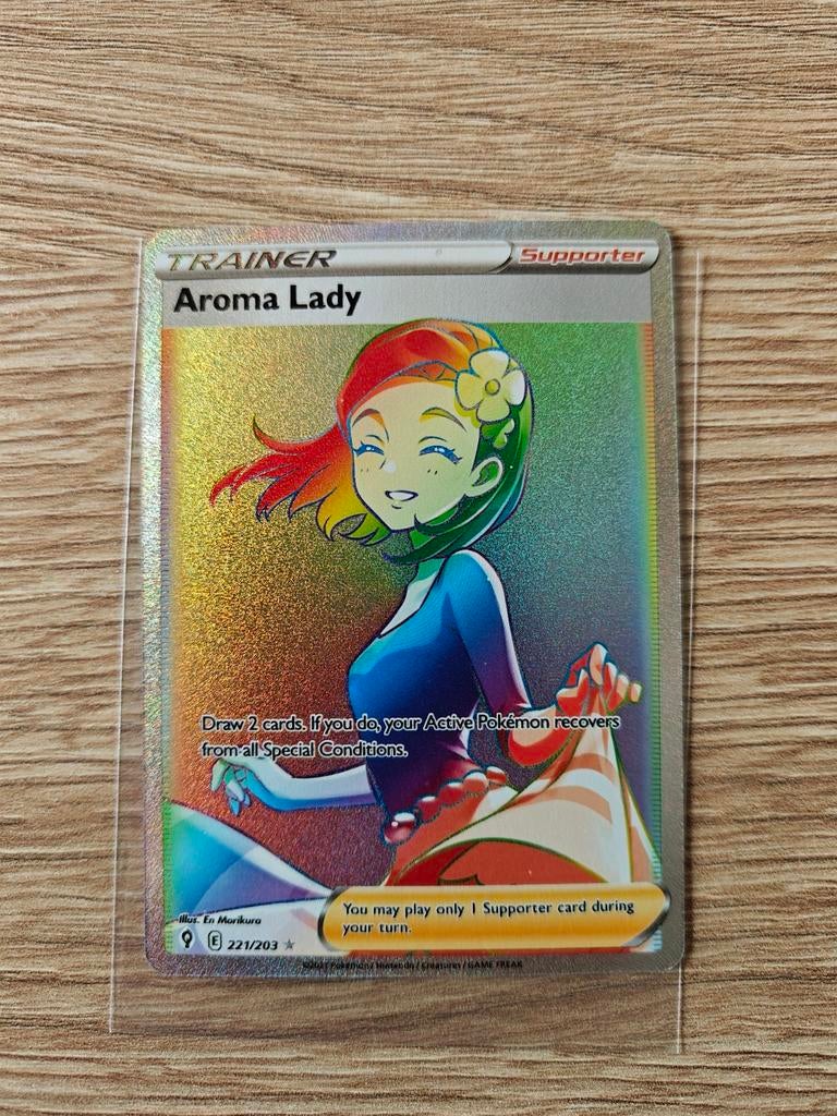 Pokémon Aroma Lady Trainer Kaart (Rainbow Rare), Ophalen of Verzenden, Zo goed als nieuw, Losse kaart, Foil