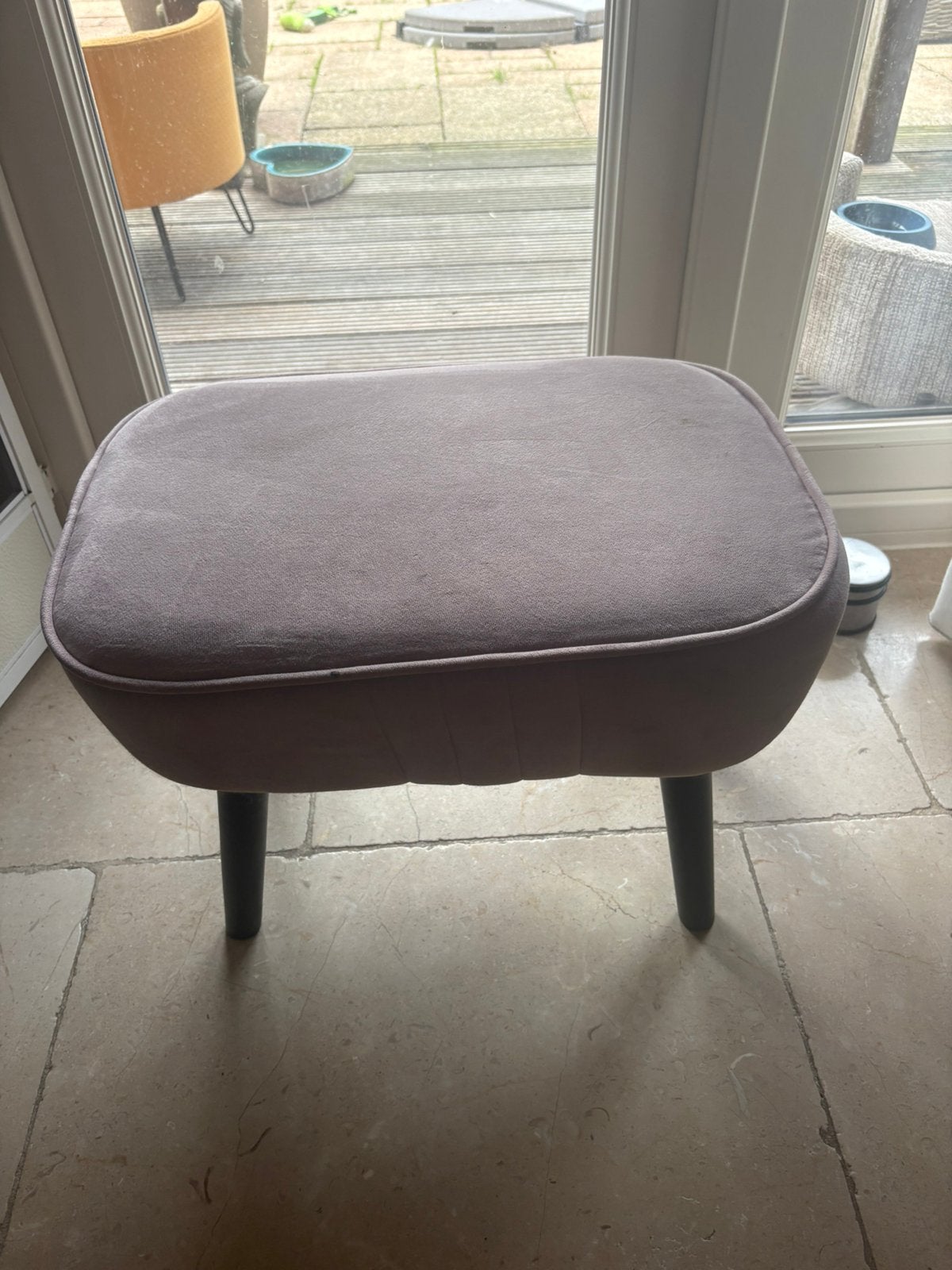 roze velvet poefje, Huis en Inrichting, Banken | Voetenbanken en Poefen, Ophalen, Zo goed als nieuw, Rond, Minder dan 50 cm