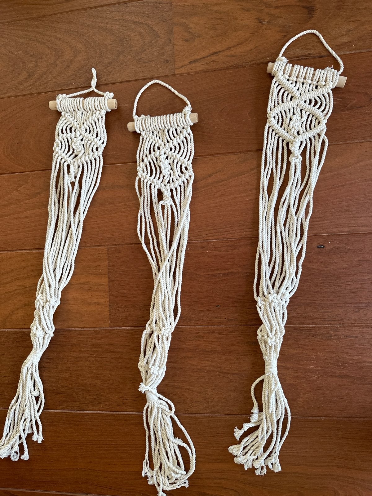 Macrame plantenhanger 36 inch - Boho stijl, Boho, Nieuw, Ophalen of Verzenden, Wit