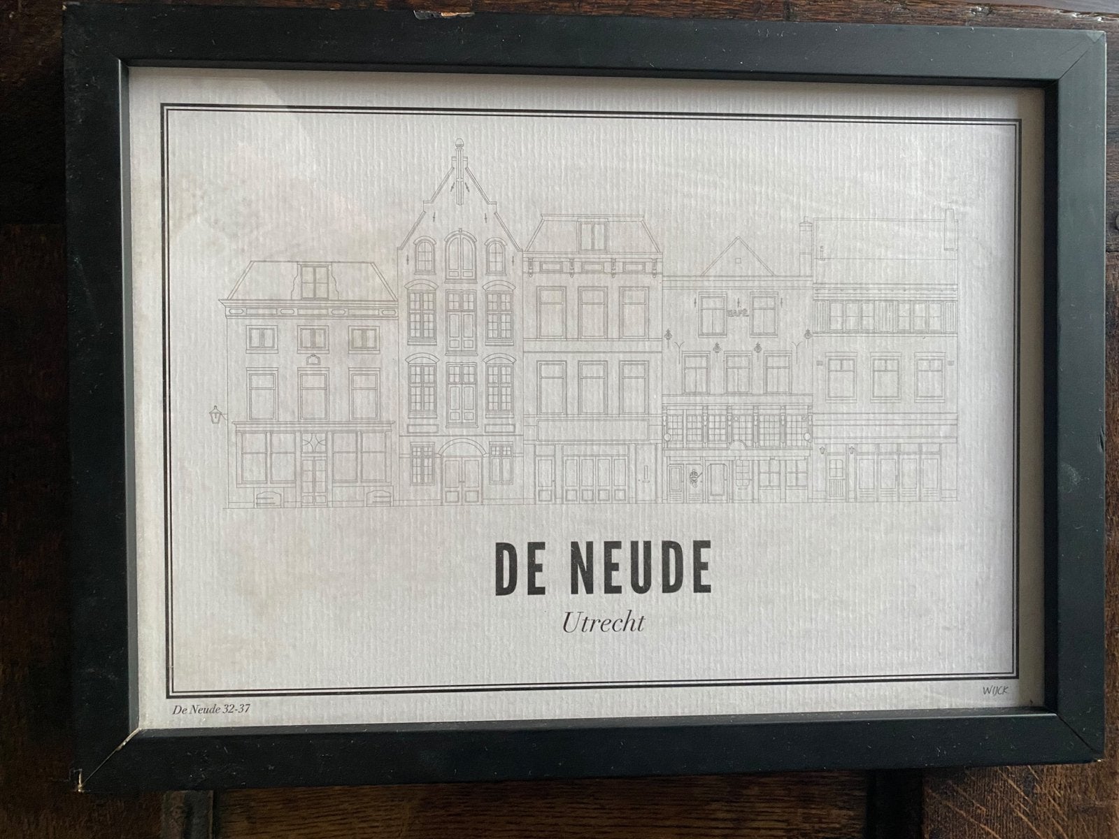 Wijck print schilderij Neude Utrecht, Minder dan 50 cm, Gebruikt, Ophalen of Verzenden, Print