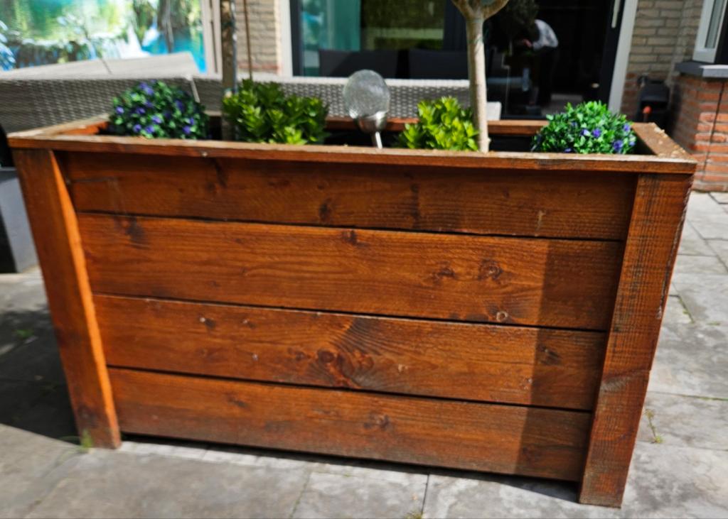 4 plantenbakken van Douglas hout, Gebruikt, 100 cm of meer, Ophalen of Verzenden, 60 cm of meer