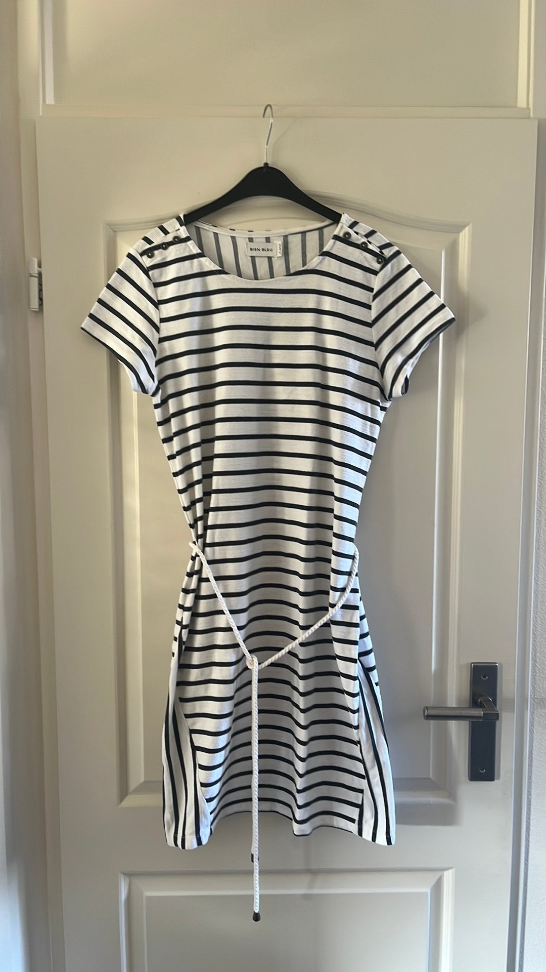 Zomerjurkje Bien Bleu xl blauw wit gestreept, Kleding | Dames, Blauw, Maat 46/48 (XL) of groter, Nieuw, Ophalen of Verzenden
