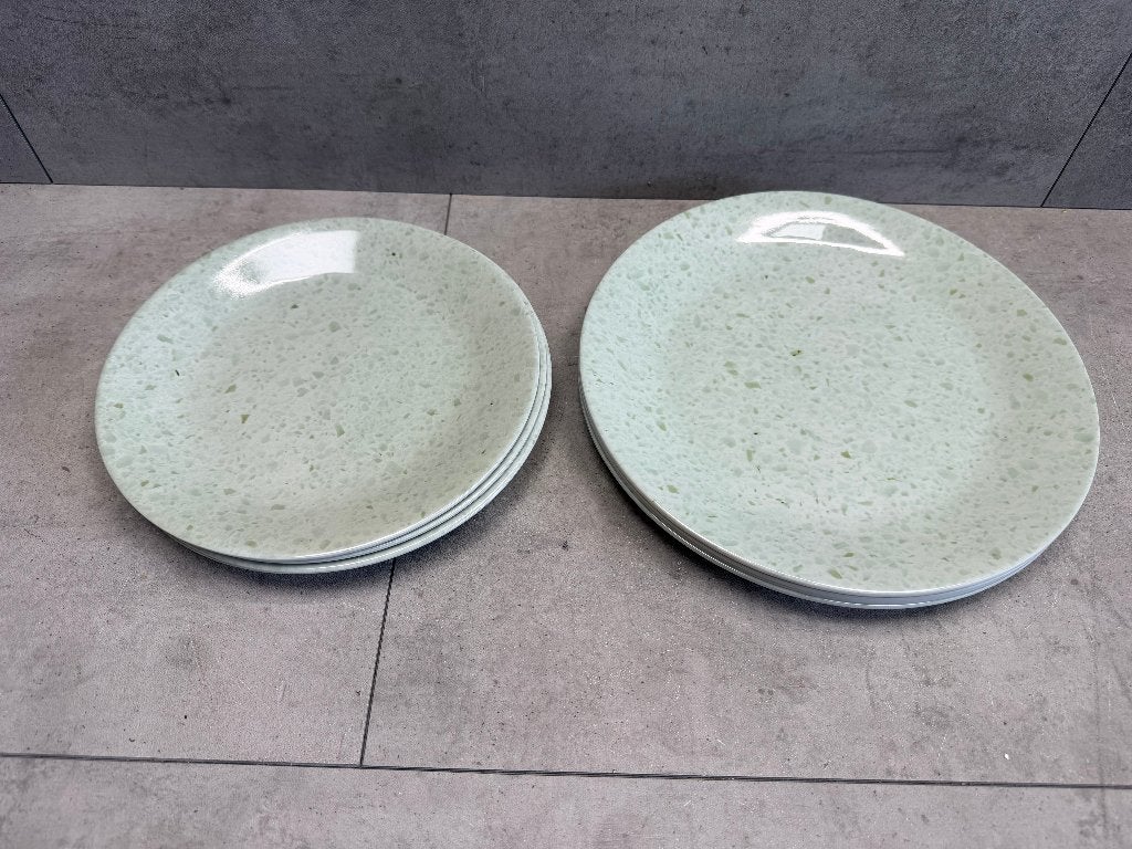Set borden groen 'marmer' - 4 persoons - NIEUW - 11304, Ophalen of Verzenden, Nieuw
