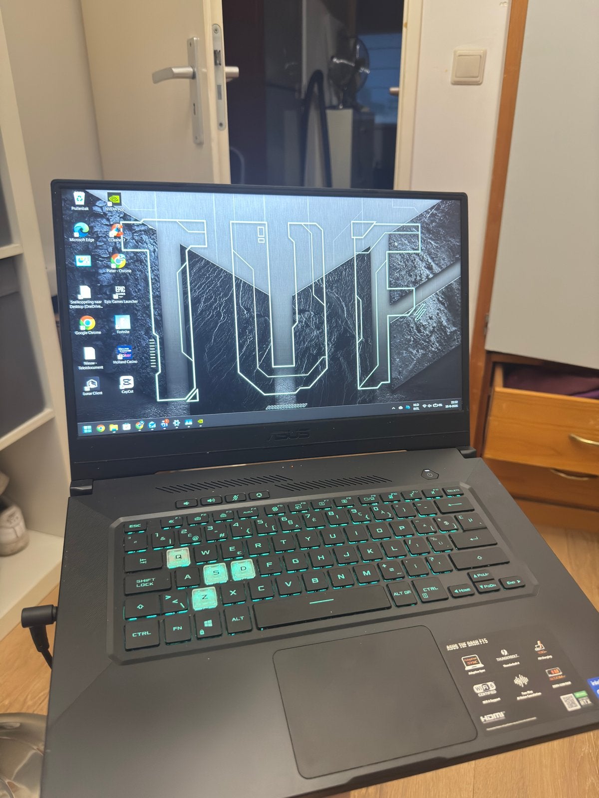 ASUS TUF Dash F15 – RTX 3060 / i7 / 16GB RAM / 1TB SSD, Gebruikt, Met videokaart, 15 inch, Ophalen of Verzenden