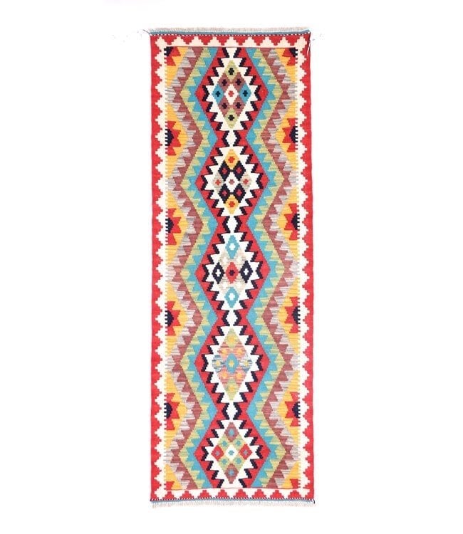 Handgeweven Kelim Loper Wol Vloerkleed Tapijt 162x64 cm, Nieuw, ...., Sadikaberdy@gmail.com, Wool
