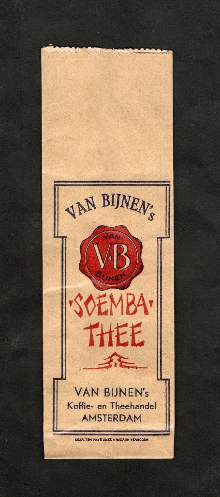 Amsterdam Van Bijnen's Soemba Thee Koffiehandel., Ophalen of Verzenden, Zo goed als nieuw