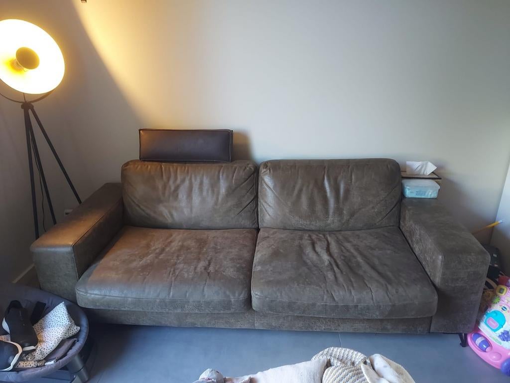 Bank Xooon microleder 2,5 zit, Ophalen, Gebruikt, Tweepersoons, Rechte bank