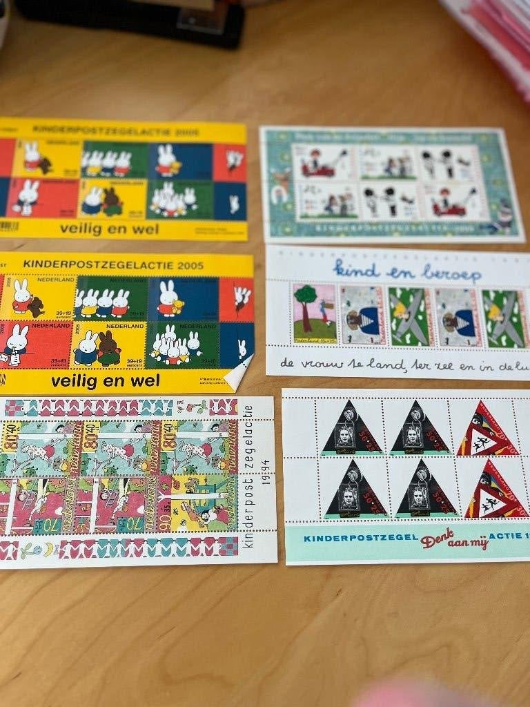 6 Blokken kinderpostzegels, Ophalen of Verzenden, Na 1940, Postfris