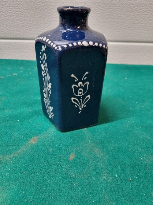 -	Vaasje italiaans blauw beschilderd, Antiek en Kunst, Antiek | Vazen, Ophalen of Verzenden