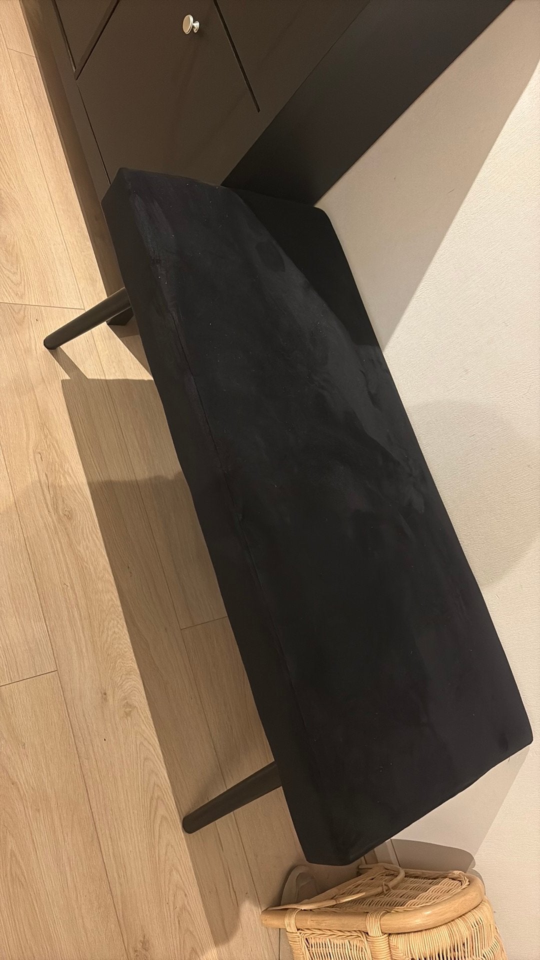 Halbankje velvet zwart, Ophalen, Zo goed als nieuw, Overige maten, Minder dan 150 cm